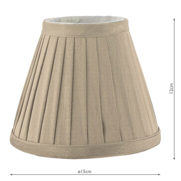 Yovanna Taupe Faux Silk Pleated Shade 15cm - Image 5