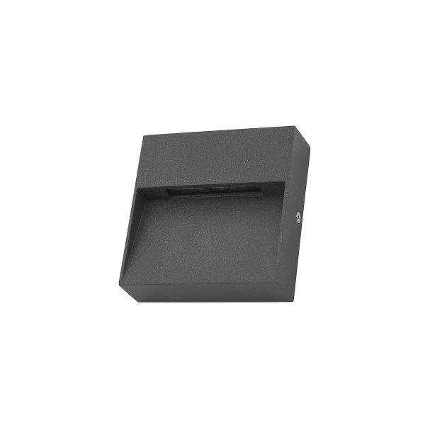 Yukon Outdoor Wall Light Square Eyelid Anthracite IP65 LED - Image 2