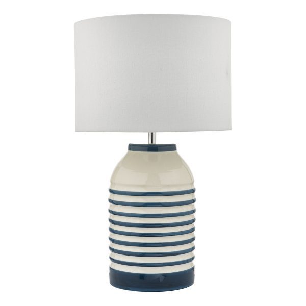 Zabe Table Lamp White & Blue With Shade - Image 2
