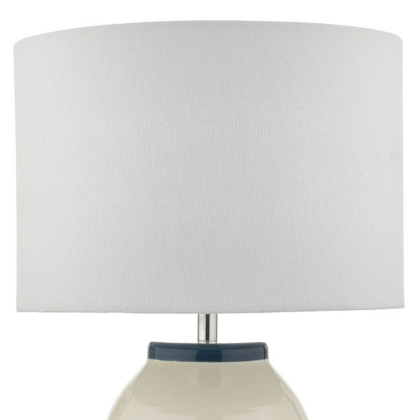 Zabe Table Lamp White & Blue With Shade - Image 3