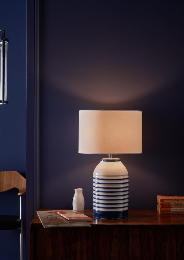 Zabe Table Lamp White & Blue With Shade - Image 5