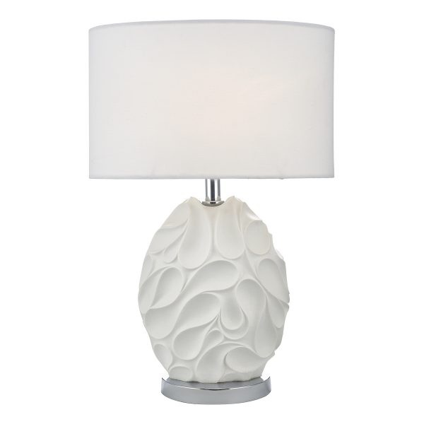 Zachary Oval Table Lamp White With Shade - Image 2