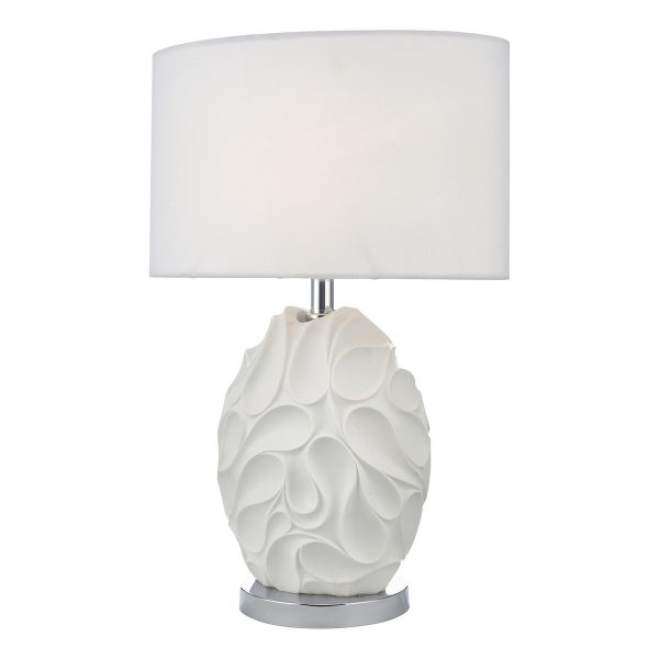 Zachary Oval Table Lamp White With Shade - Image 3
