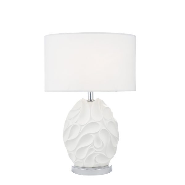 Zachary Oval Table Lamp White With Shade - Image 4