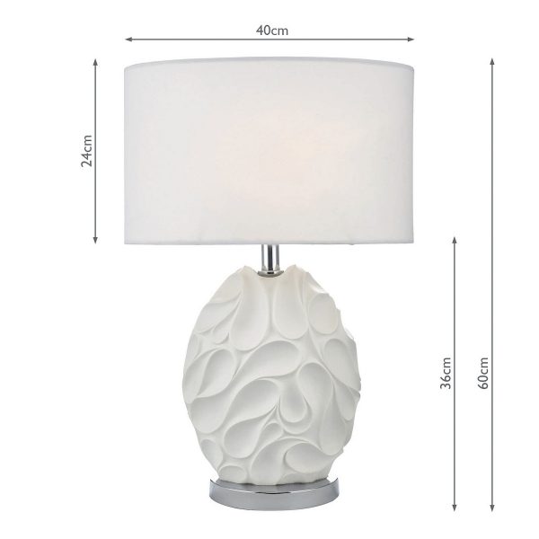 Zachary Oval Table Lamp White With Shade - Image 8