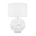 Zachary Round Table Lamp White With Shade