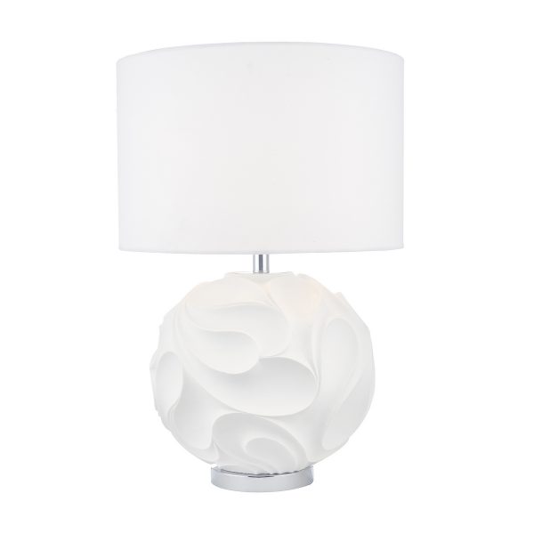 Zachary Round Table Lamp White With Shade