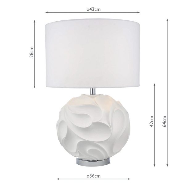 Zachary Round Table Lamp White With Shade - Image 6
