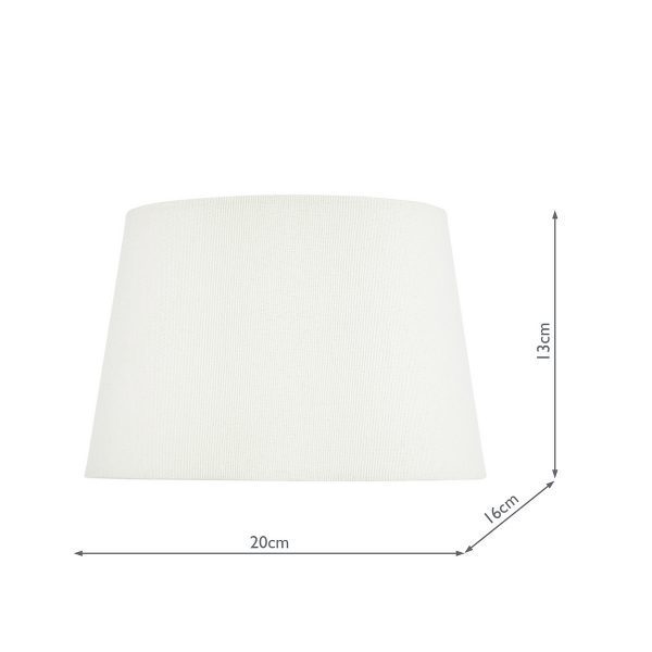 Zala White Cotton Tapered Drum Shade 20cm - Image 2