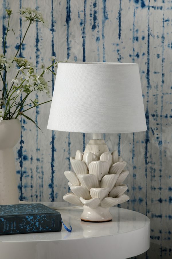 Zala Table Lamp Cream Ceramic With Shade - Image 4