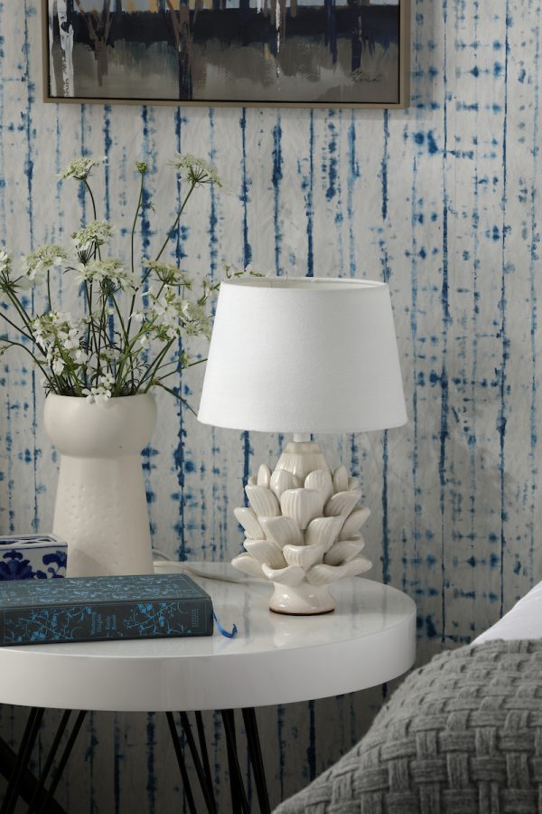Zala Table Lamp Cream Ceramic With Shade - Image 6
