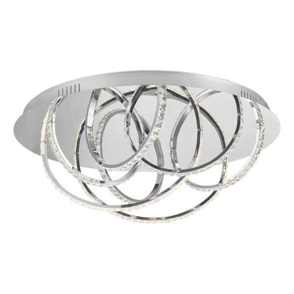 Zancara Large 7 Light Flush Polished Chrome Crystal LED - Image 2