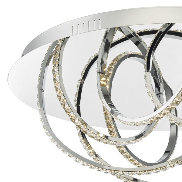 Zancara Large 7 Light Flush Polished Chrome Crystal LED - Image 3