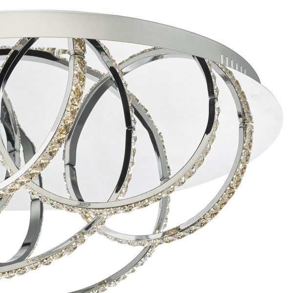 Zancara Large 7 Light Flush Polished Chrome Crystal LED - Image 4
