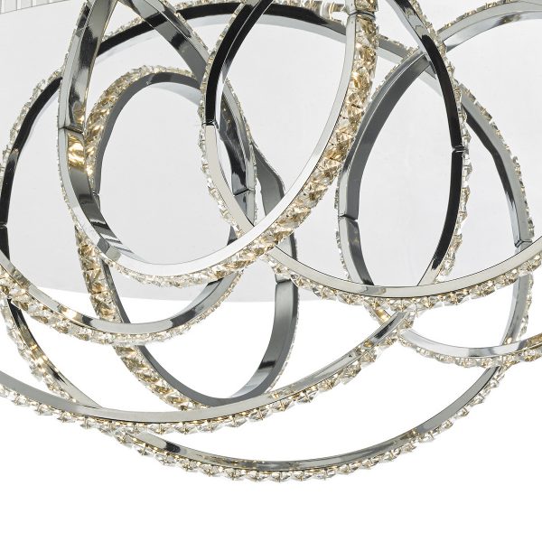 Zancara Large 7 Light Flush Polished Chrome Crystal LED - Image 5