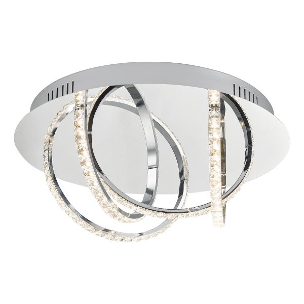 Zancara Small 4 Light Flush Polished Chrome and Crystal LED