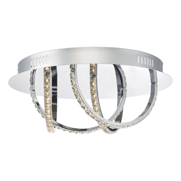 Zancara Small 4 Light Flush Polished Chrome and Crystal LED - Image 2