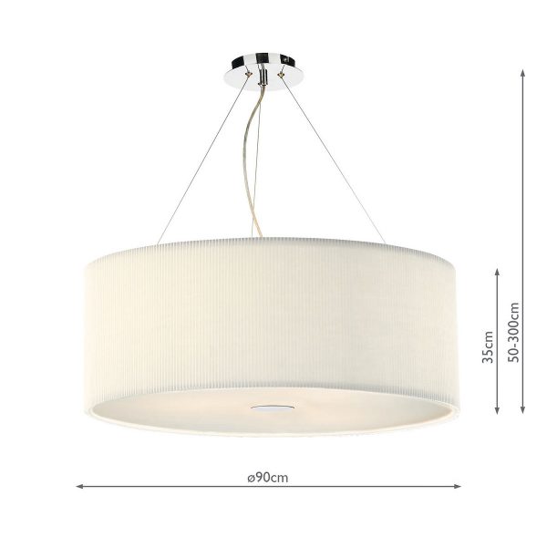 Zaragoza 6 Light Pendant Cream 90cm - Image 5