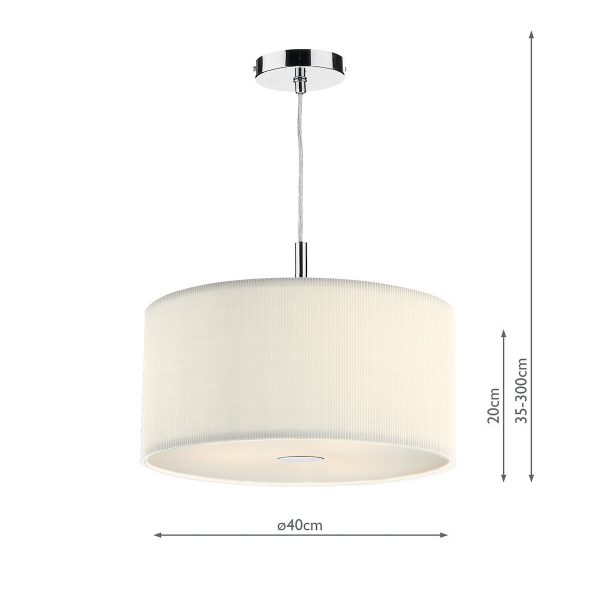 Zaragoza 3 Light Pendant Cream 40cm - Image 3