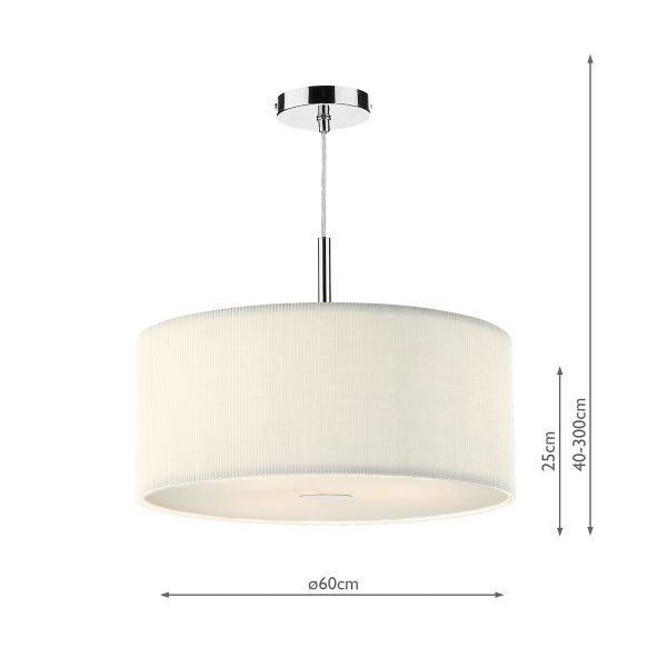 Zaragoza 3 Light Pendant Cream 60cm - Image 3