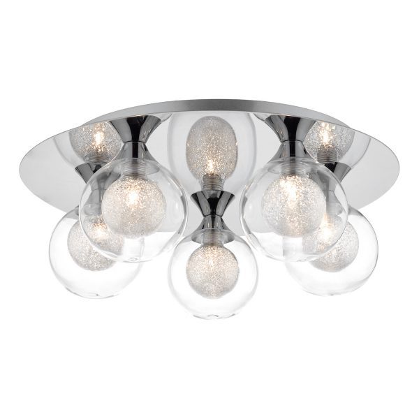 Zeke 5 Light Flush Polished Chrome