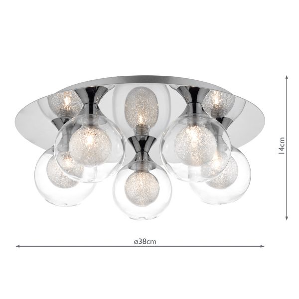 Zeke 5 Light Flush Polished Chrome - Image 4