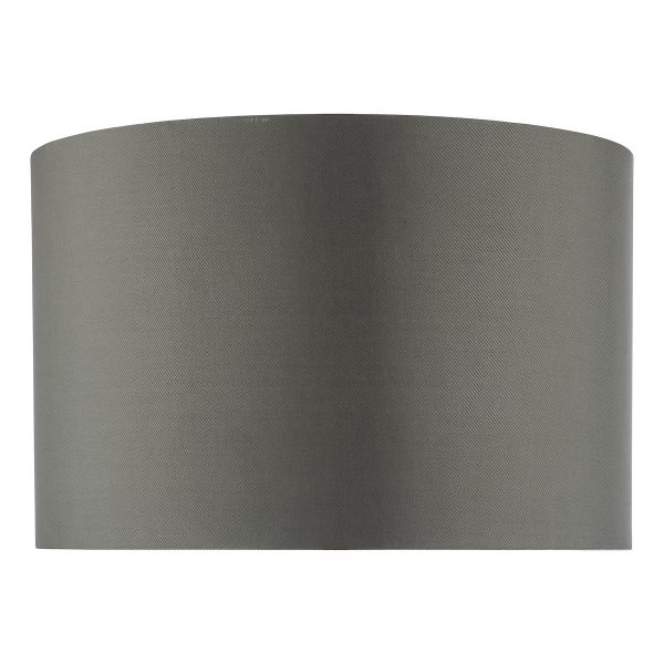 Zeya Grey Faux Silk Drum Shade 37cm