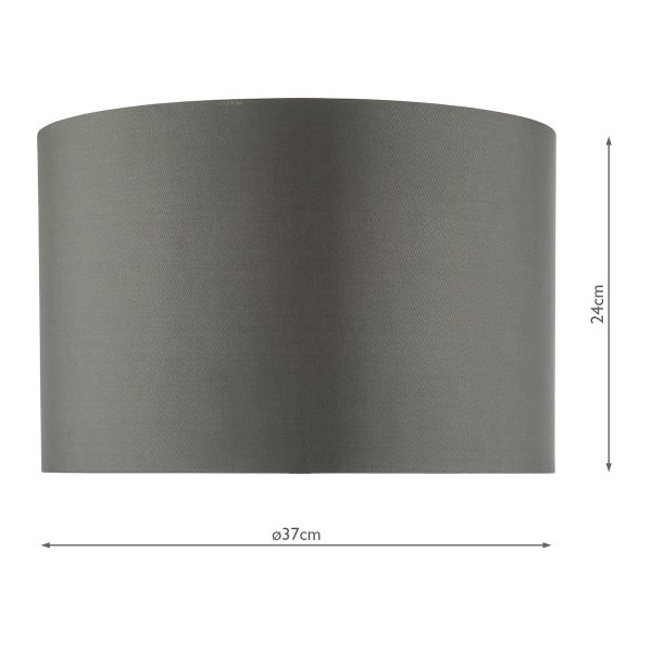 Zeya Grey Faux Silk Drum Shade 37cm - Image 2